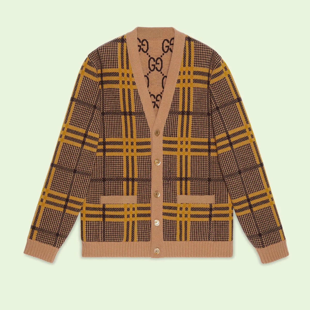 Reversible knit wool cardigan - 1