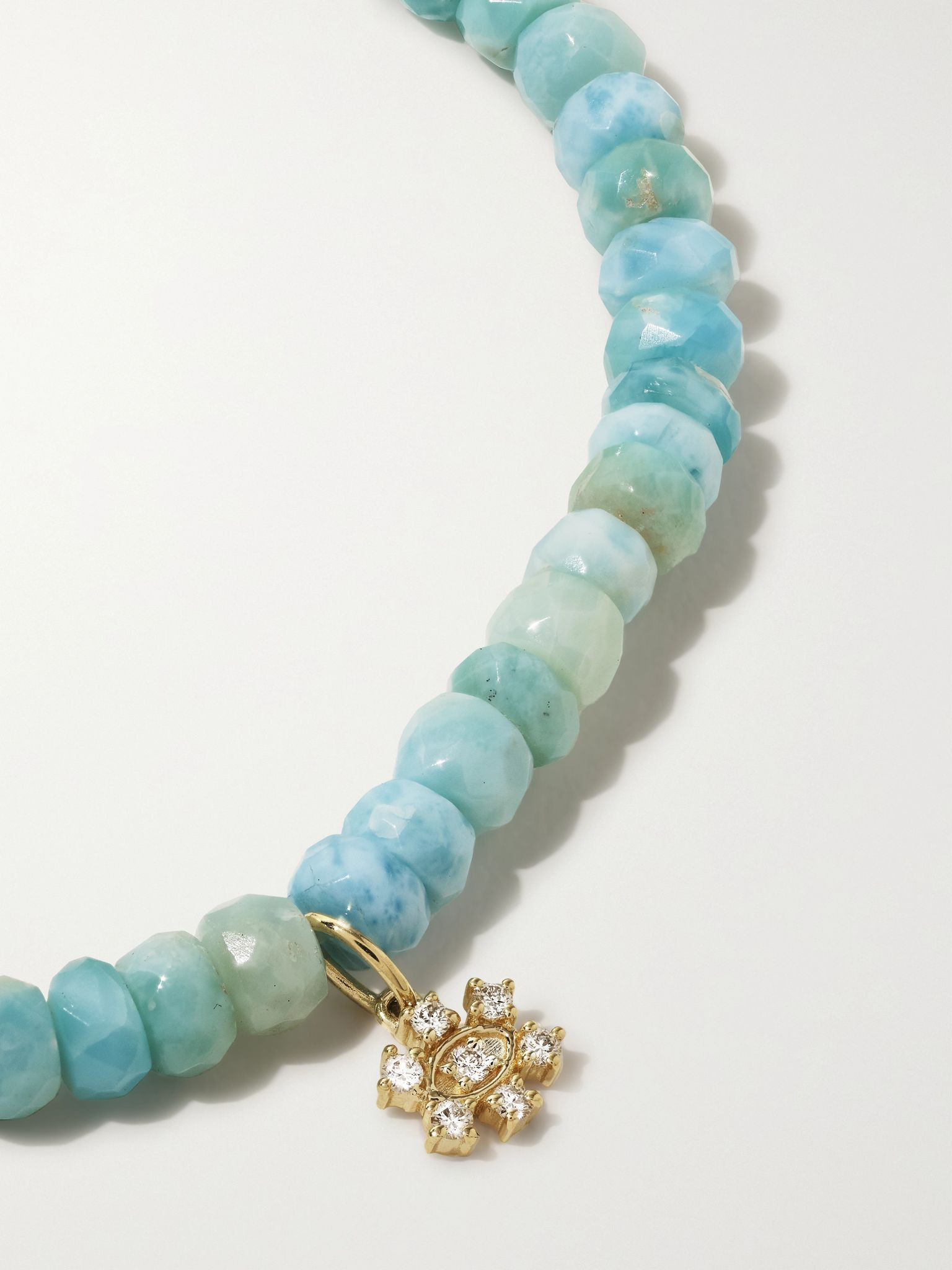 Small Eye 14-karat gold, larimar and diamond bracelet Gold - 4
