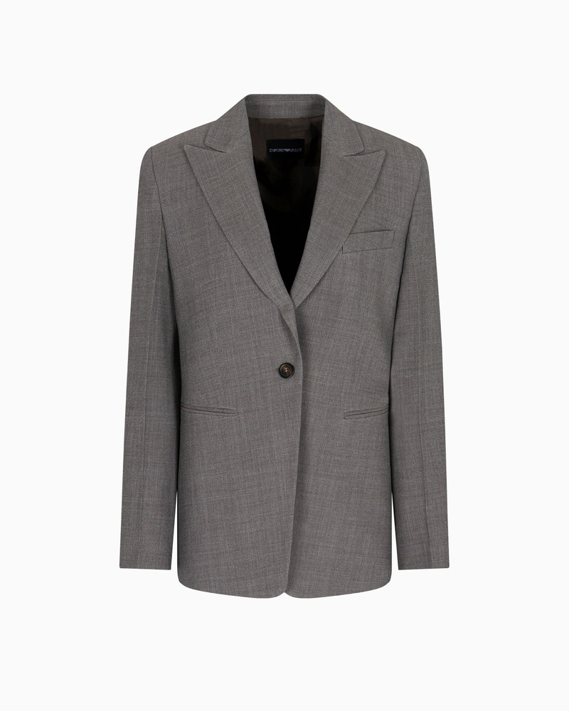 SINGLE-BREASTED BLAZER IN MOULINÉ WOOL CRÊPE의 1