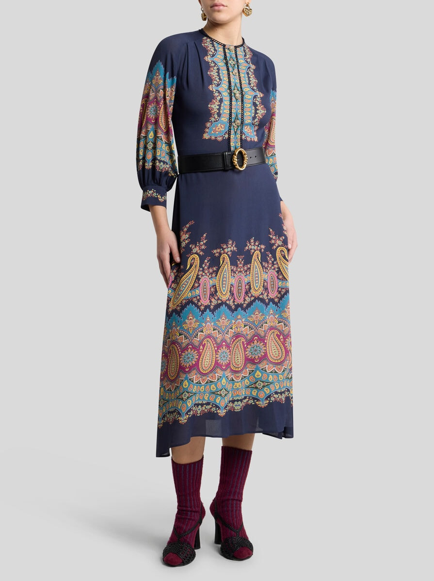 DRESS WITH PLACED PAISLEY PRINT - 3