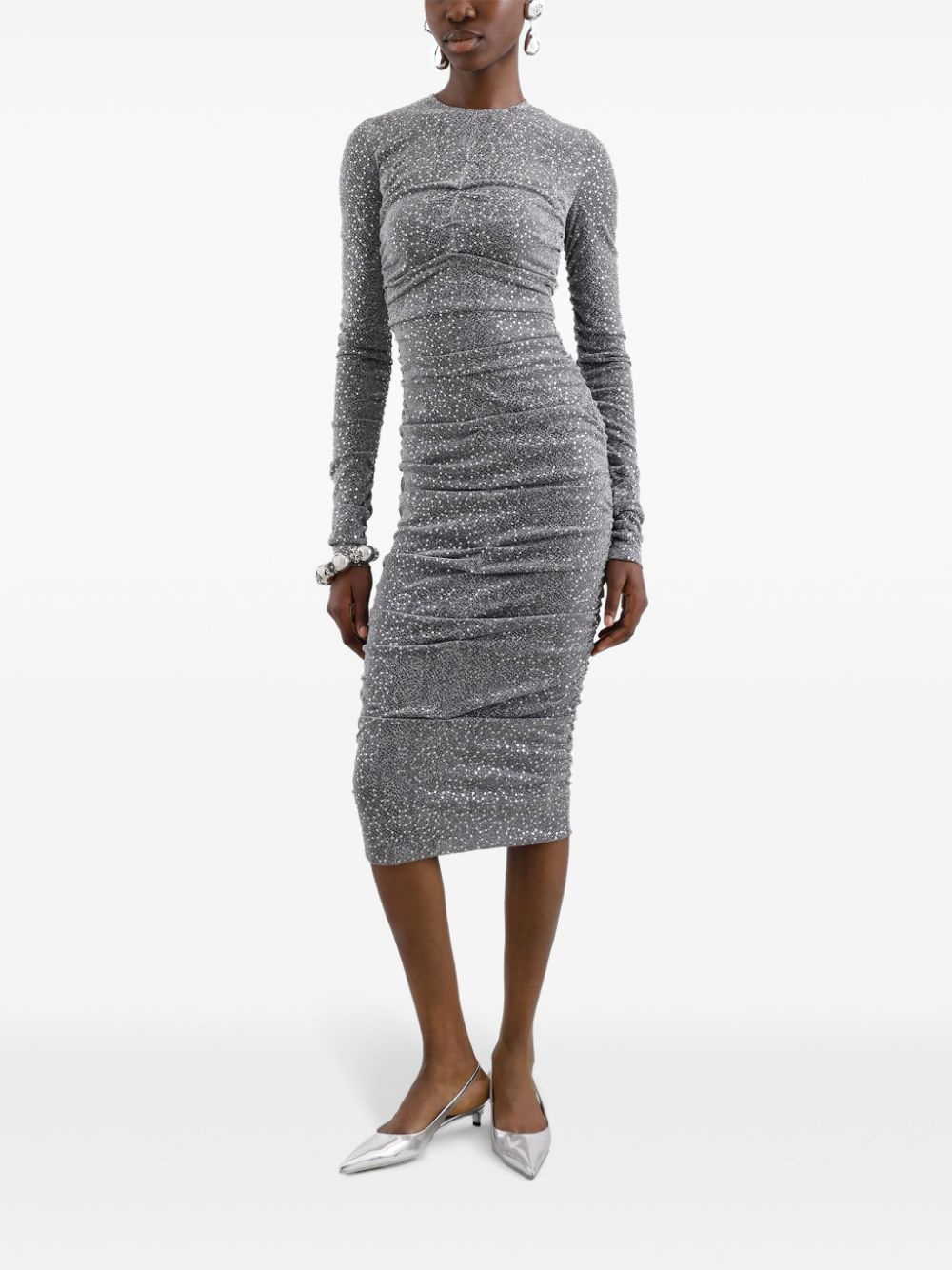sequinned midi dress - 2