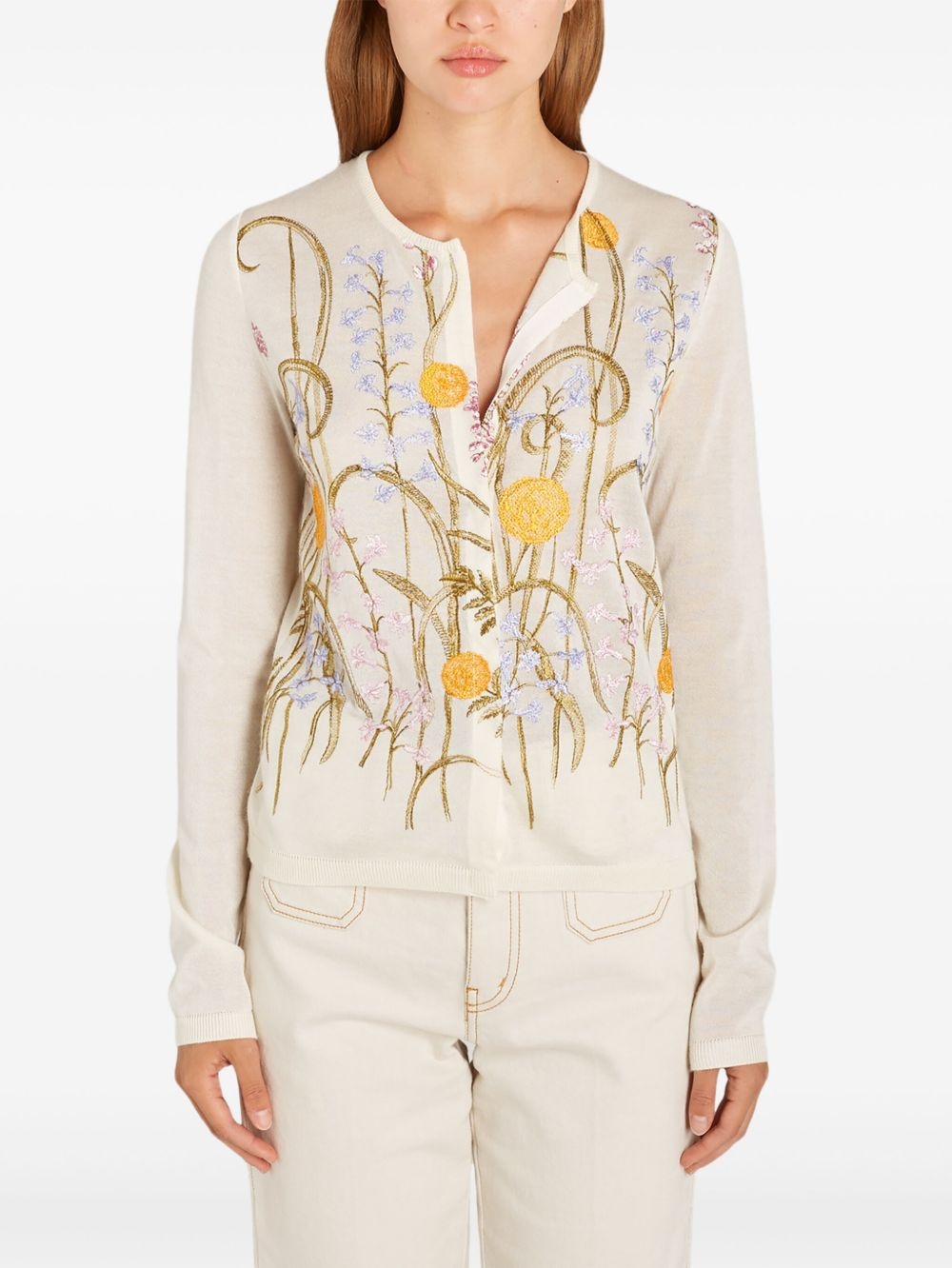 Marigold Bouquets-motif cardigan - 4