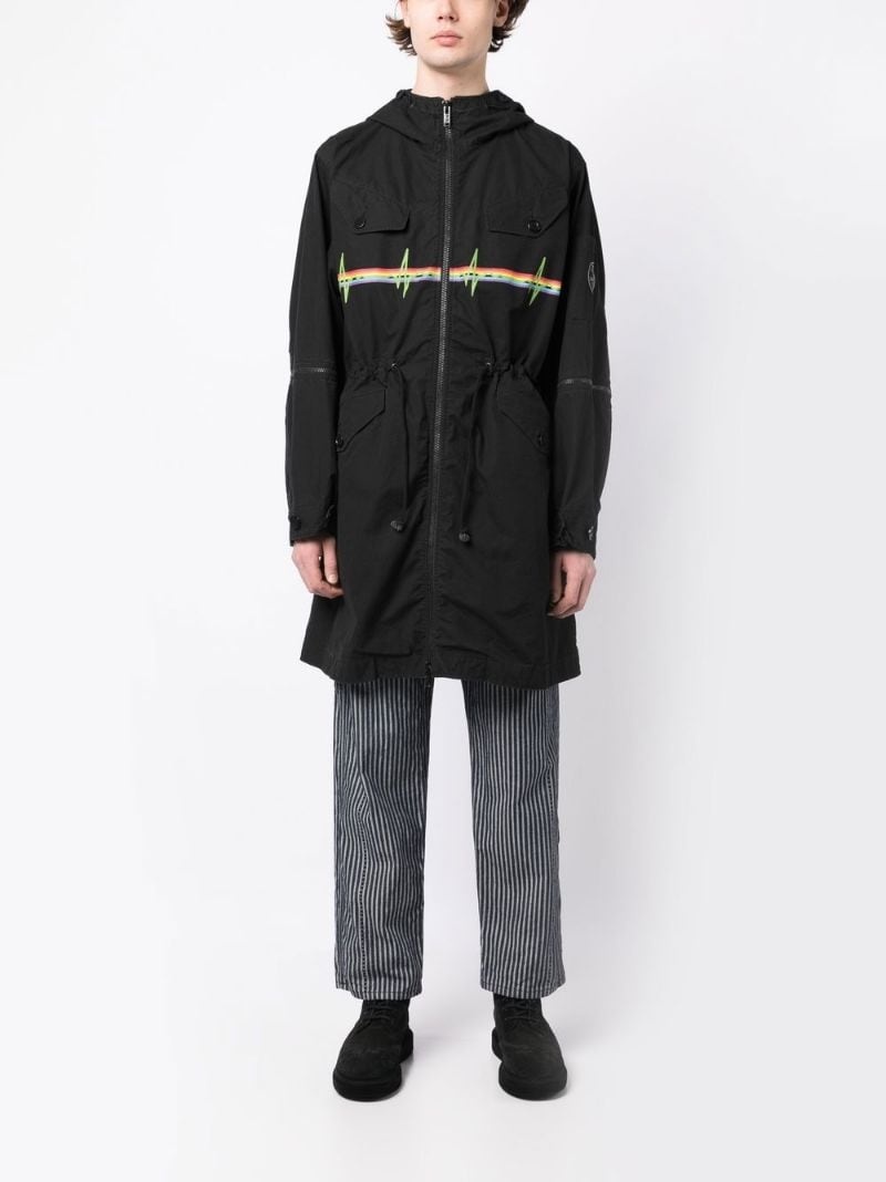 graphic-print hooded parka - 2