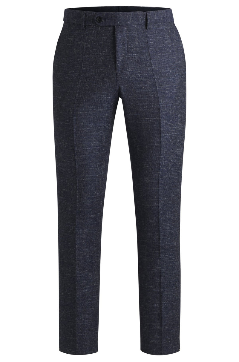 SLIM-FIT TROUSERS IN PATTERNED WOOL 1