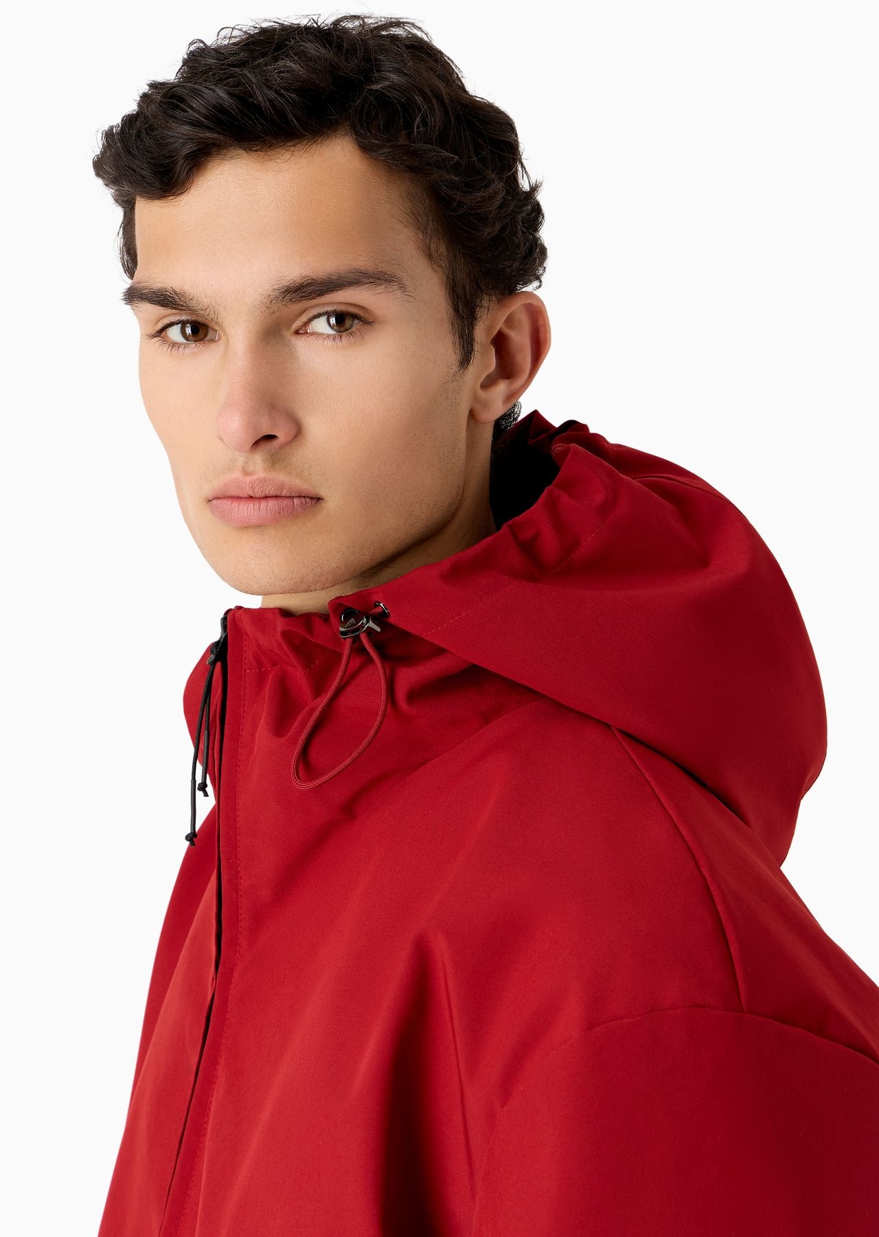 Blouson with nylon hood and backed knit - 5