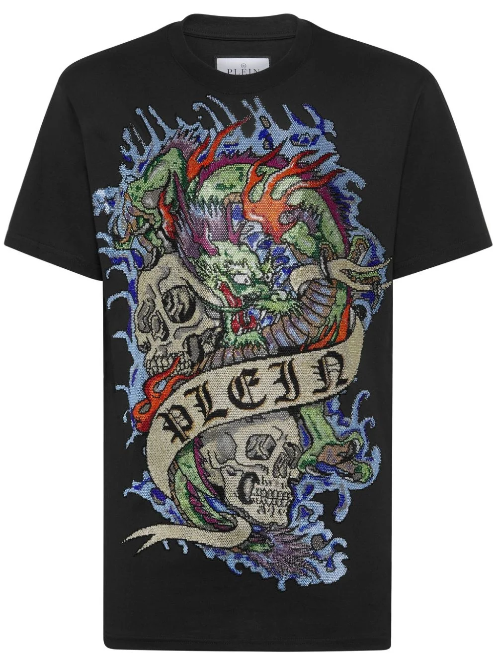 Tattoo-print cotton T-shirt - 1