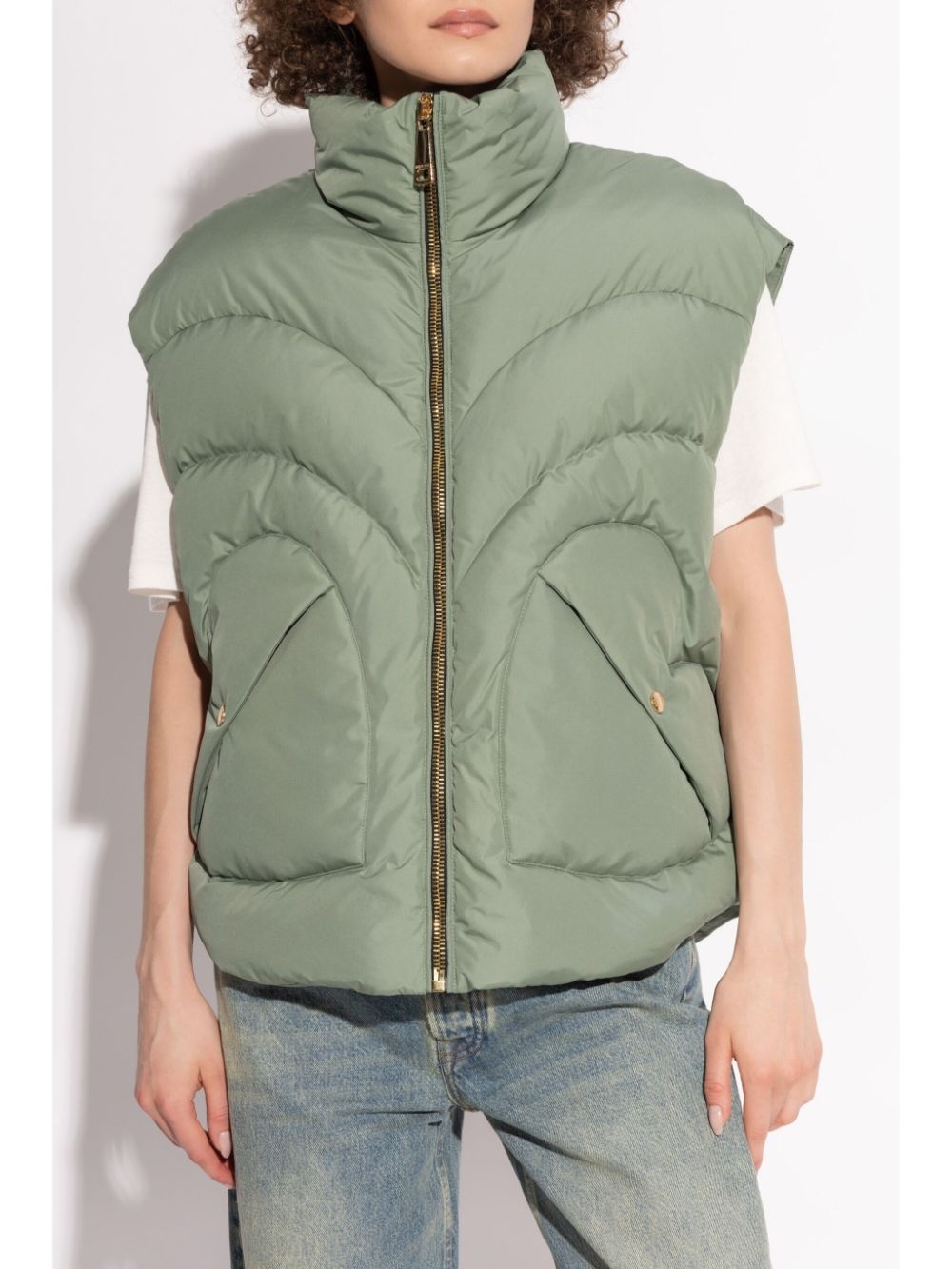high-neck vest jacket - 3