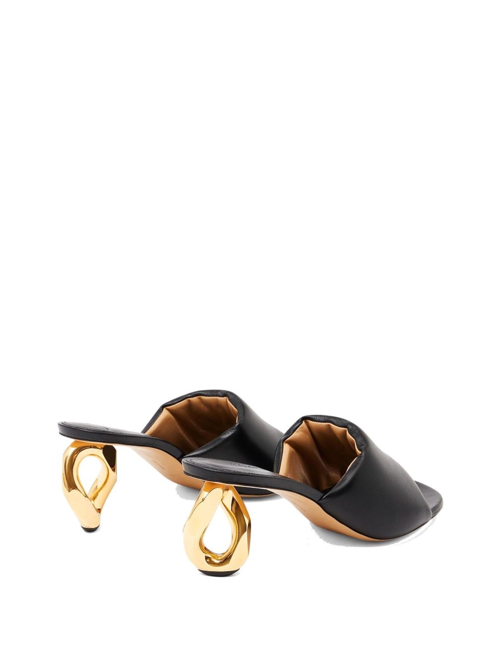 80mm chain-heel leather mules - 3