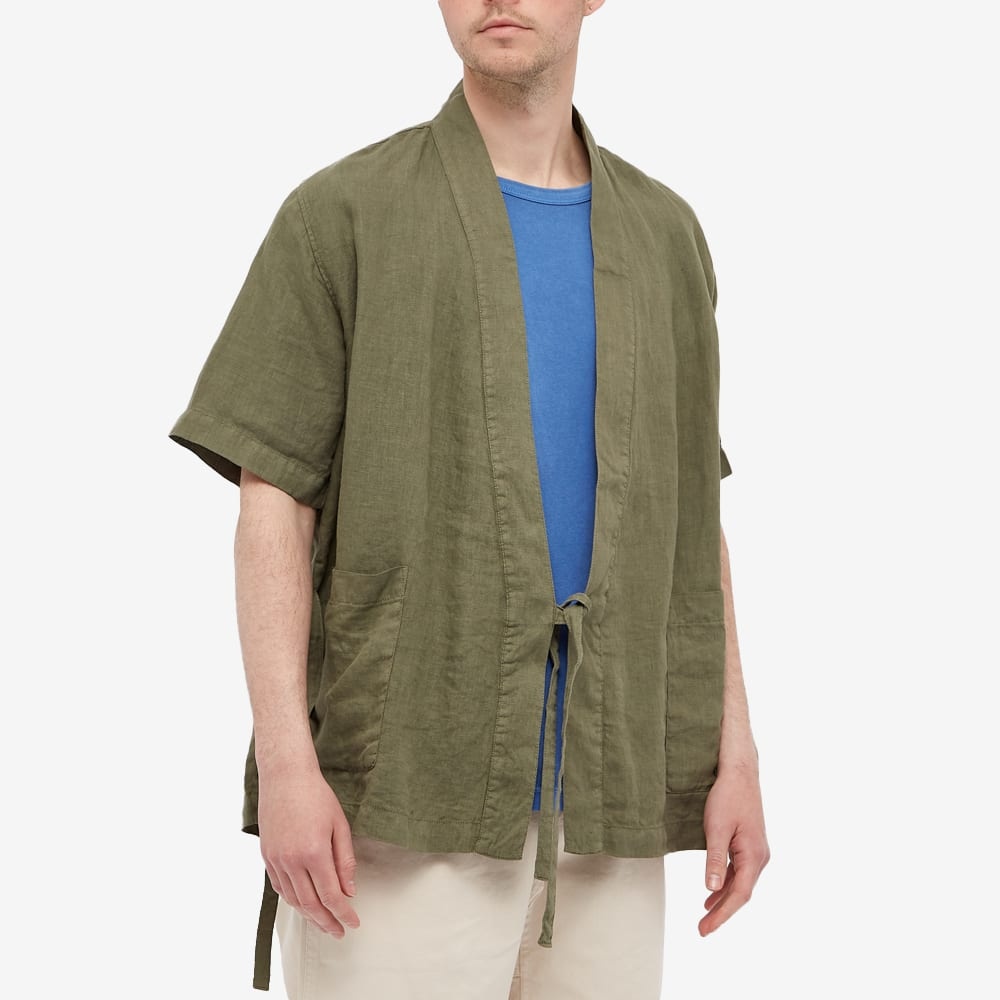 Universal Works Short Sleeve Linen Kyoto Workshirt - 3