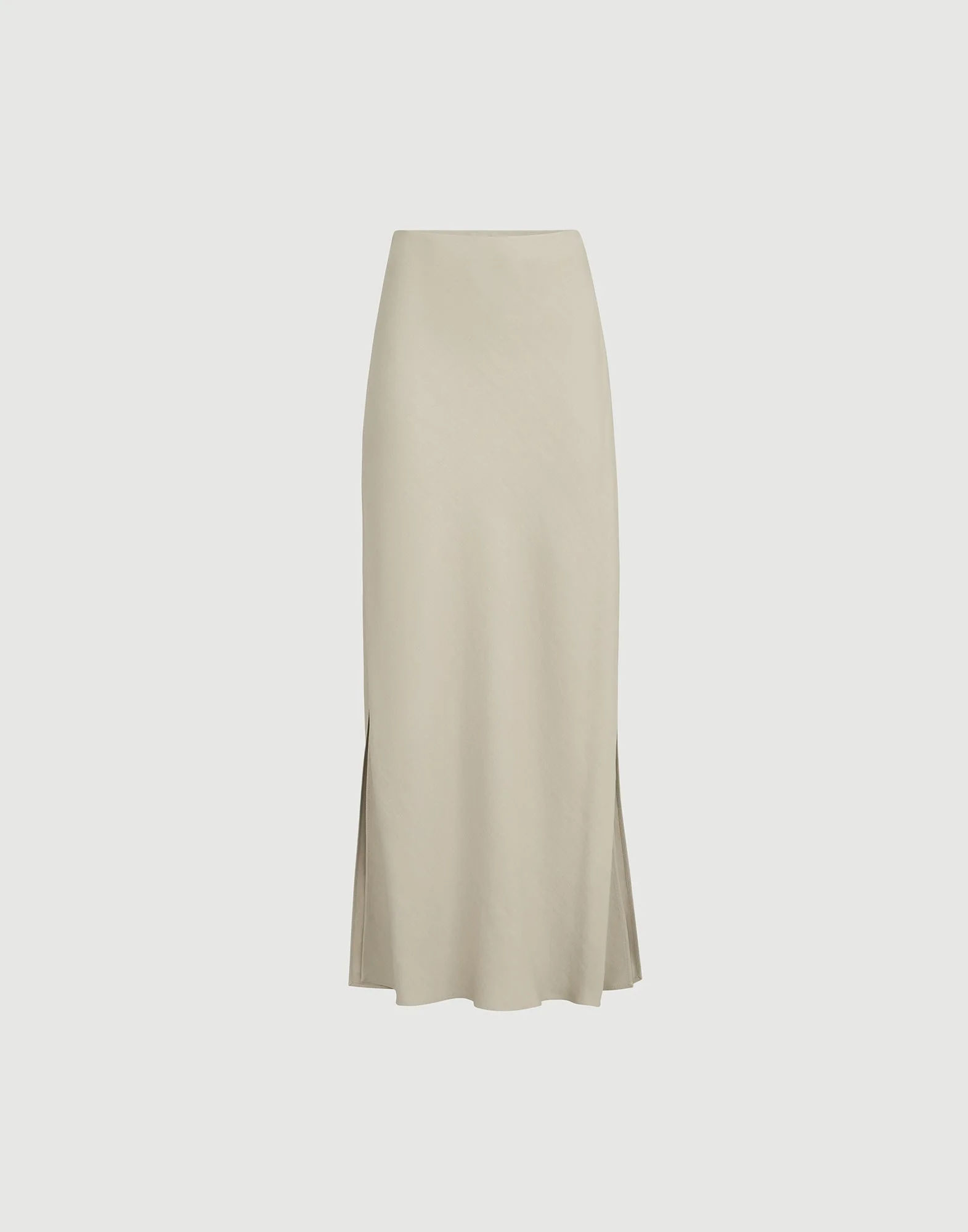 Viscose and linen twill fluid bias-cut skirt - 1
