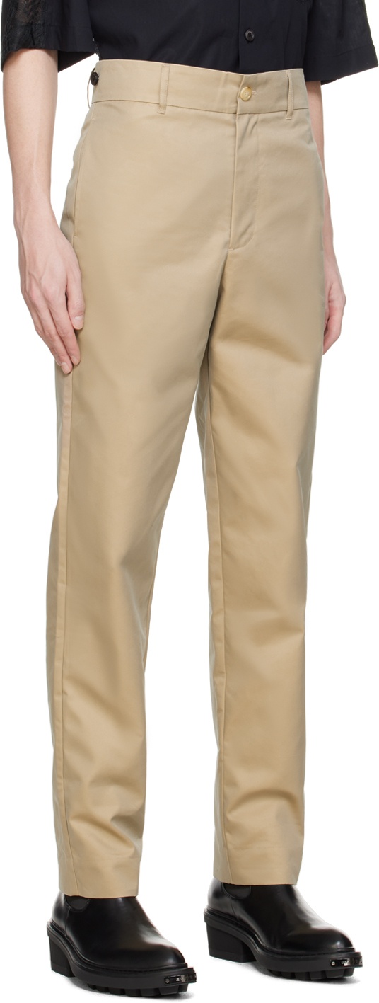Black & Beige Layered Trousers - 4