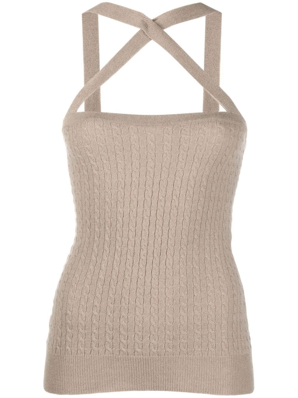 cable-knit halterneck top - 1