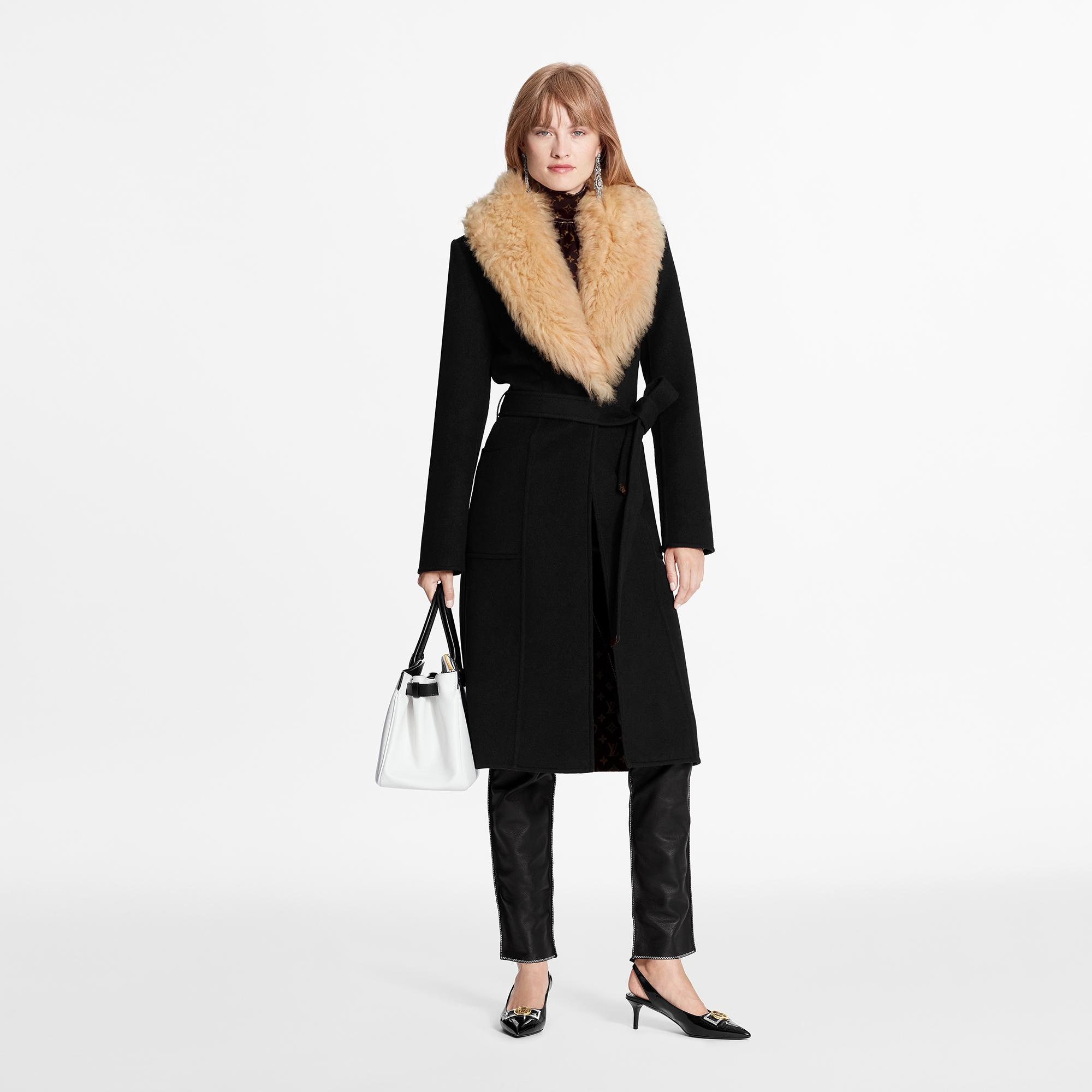 Shearling Collar Belted Coat - 2