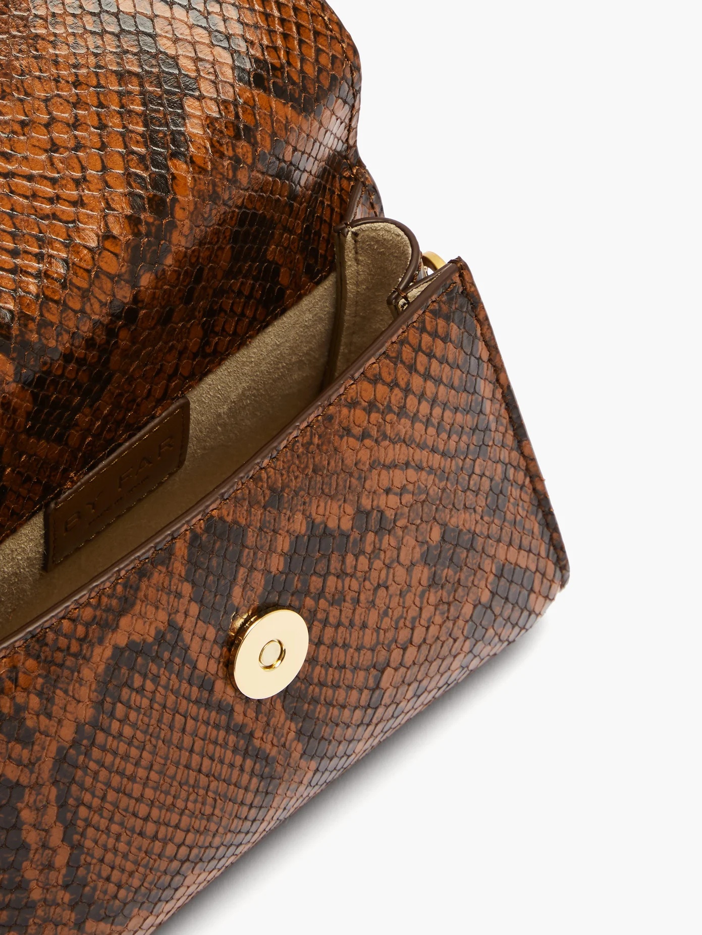 Snakeskin-embossed top handle handbag - 5