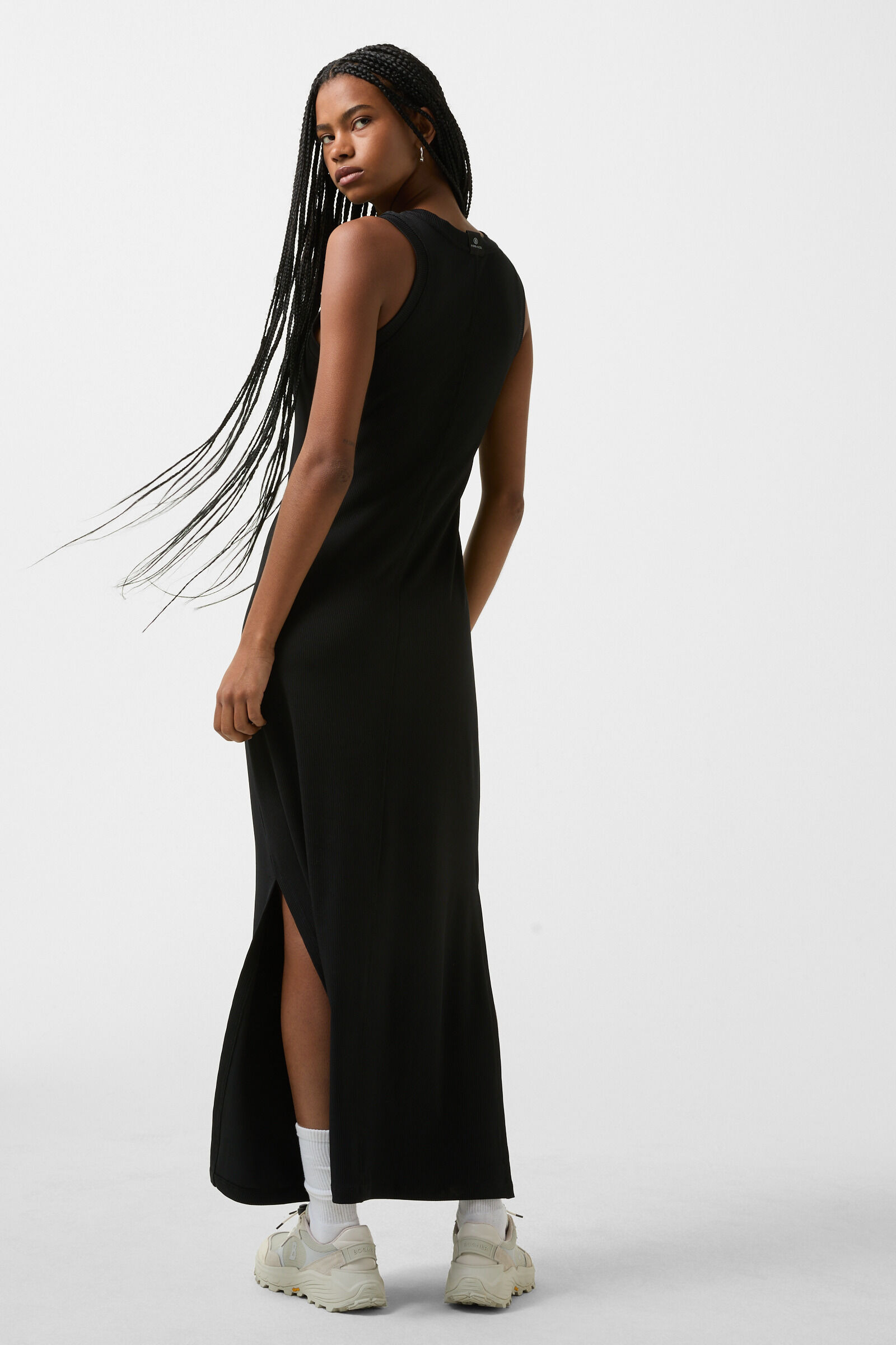 Rib knit dress Eleen in Black - 3