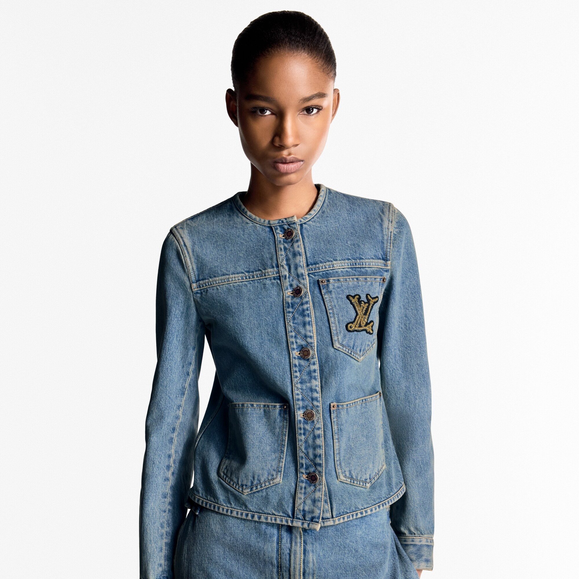 Denim Fitted Jacket - 2