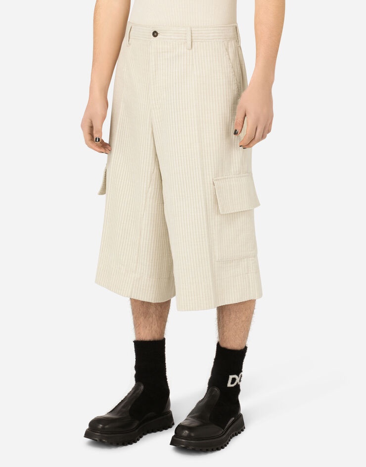 Corduroy cargo shorts - 4