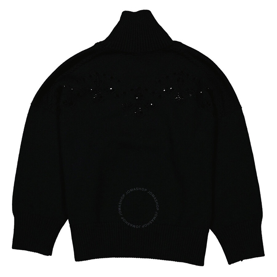 Chloe Ladies Black Pointelle-Knit Wool Jumper - 2