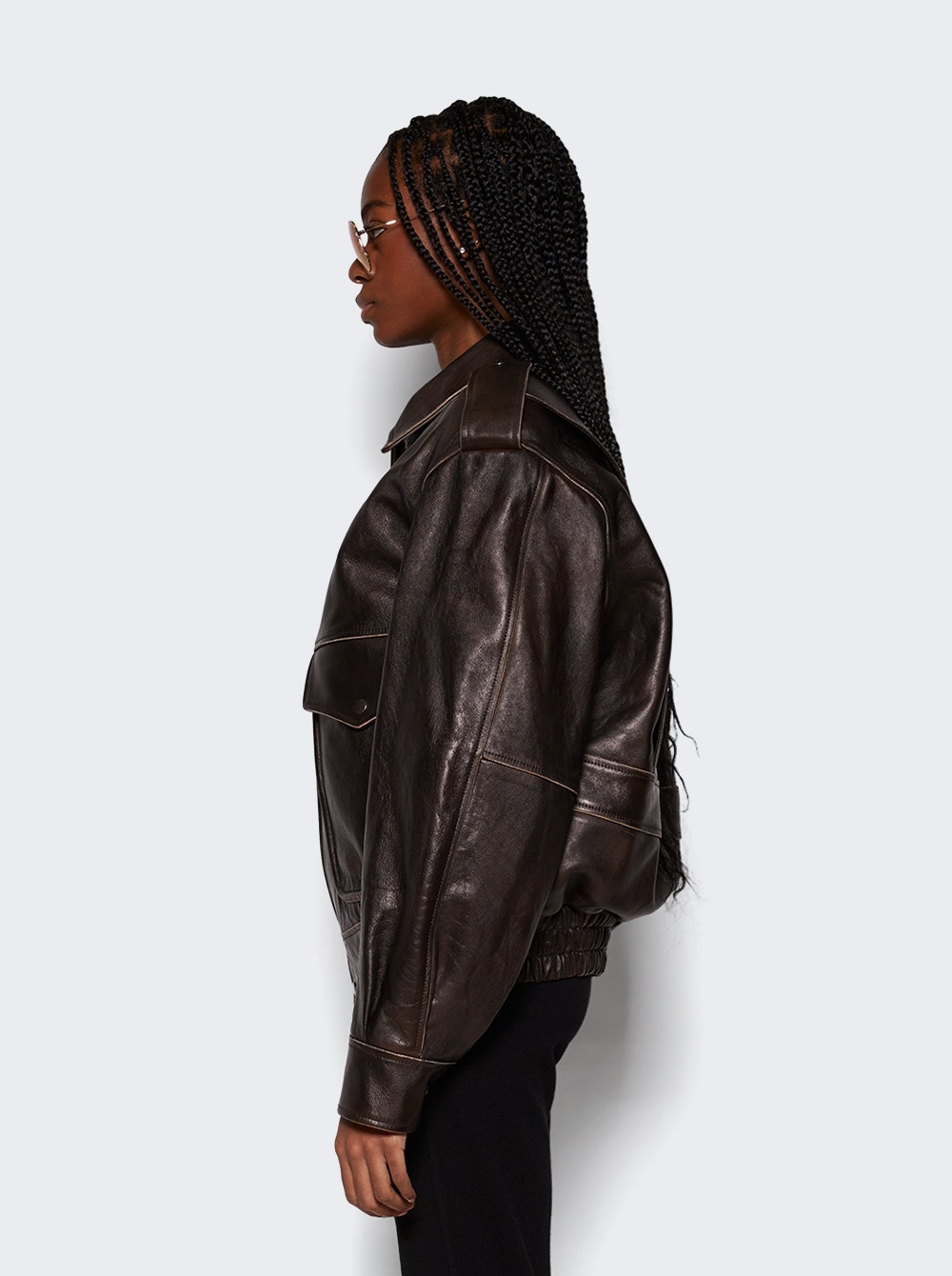 Blouson Oversized Flight Jacket Brun - 4