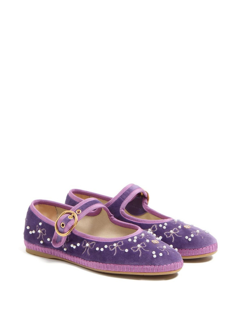 Valentino Endouce velvet Mary-Jane ballet flats outlook