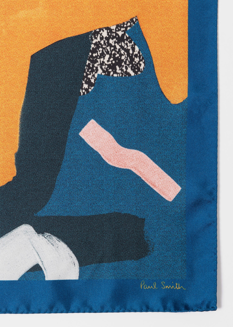Paul Smith 'Rug' Print Silk Pocket Square outlook