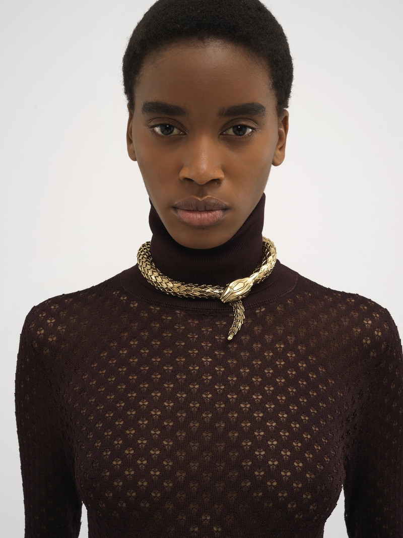 FITTED TURTLENECK SWEATER IN LACE KNIT 6