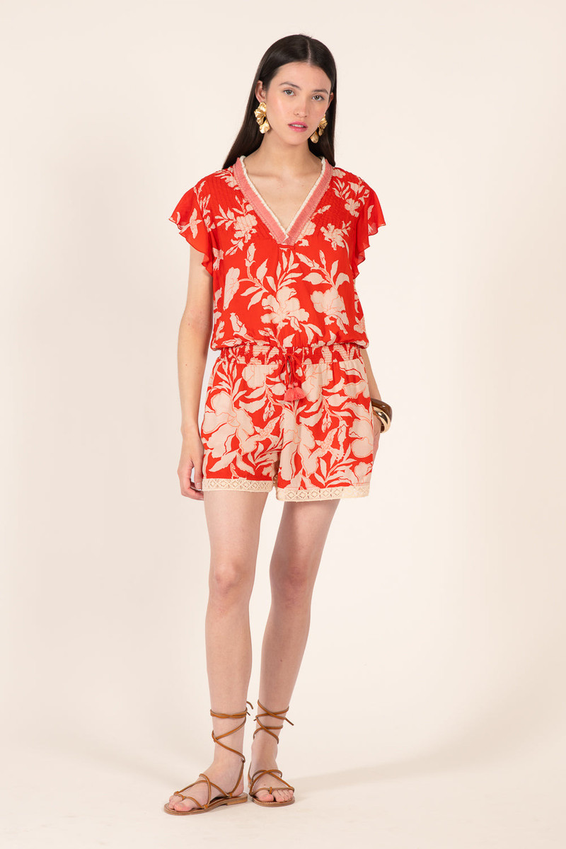 Short Jumpsuit Sasha - Coral Palm Beach 3