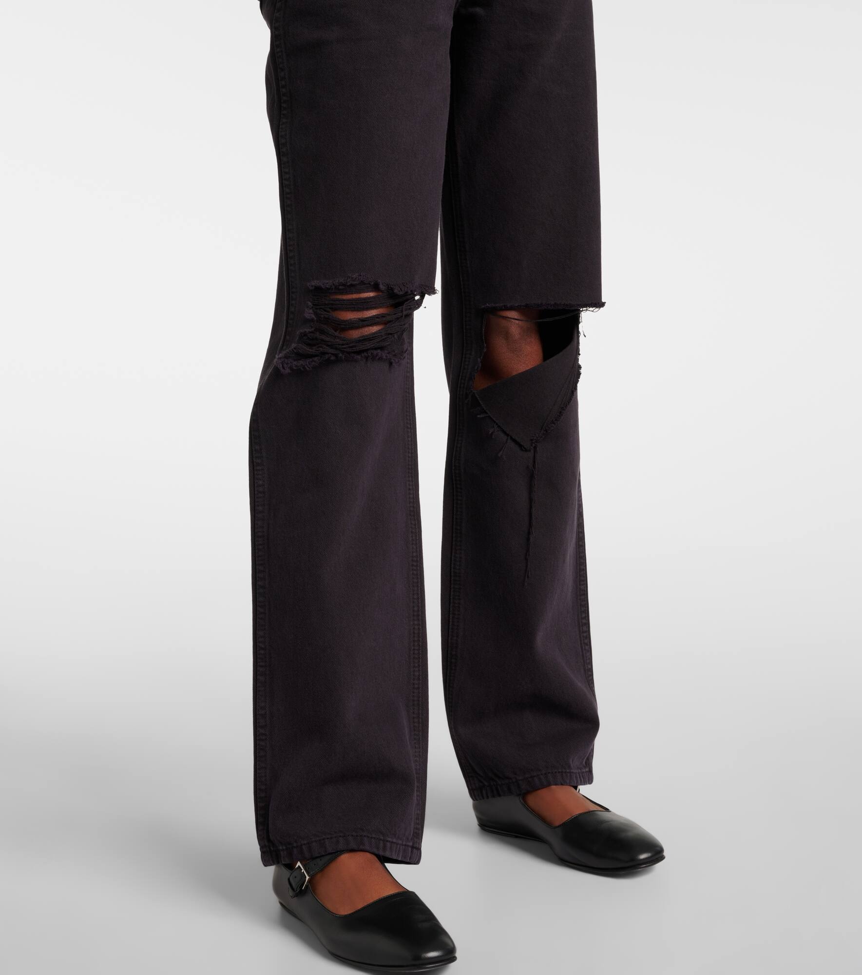 90s distressed high-rise straight jeans - 5
