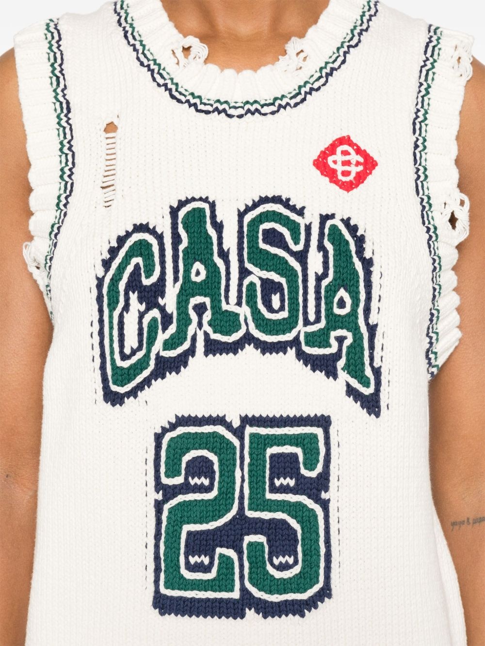 intarsia baseball vest - 5
