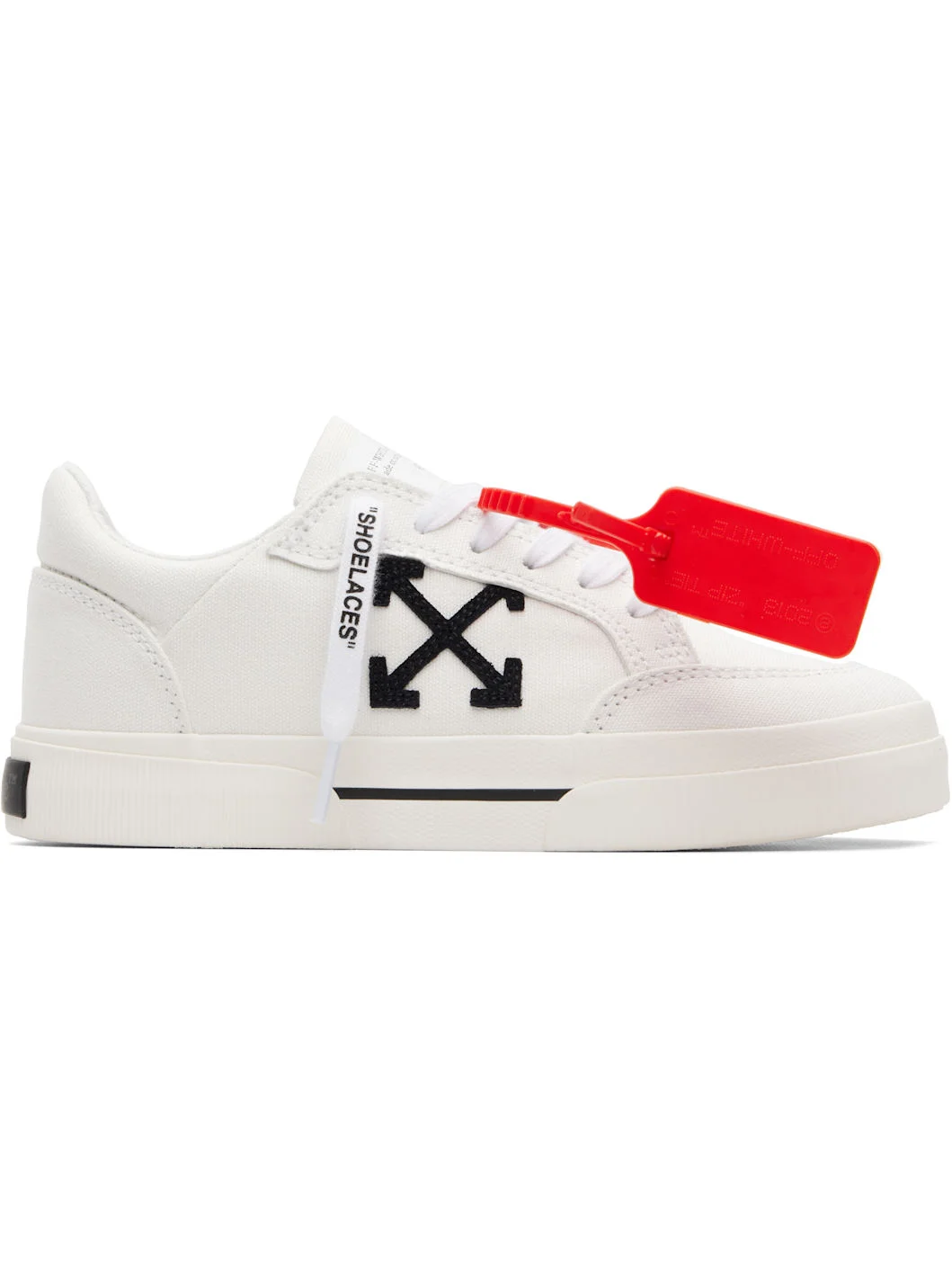 White Vulcanized Low Canvas Sneakers - 1