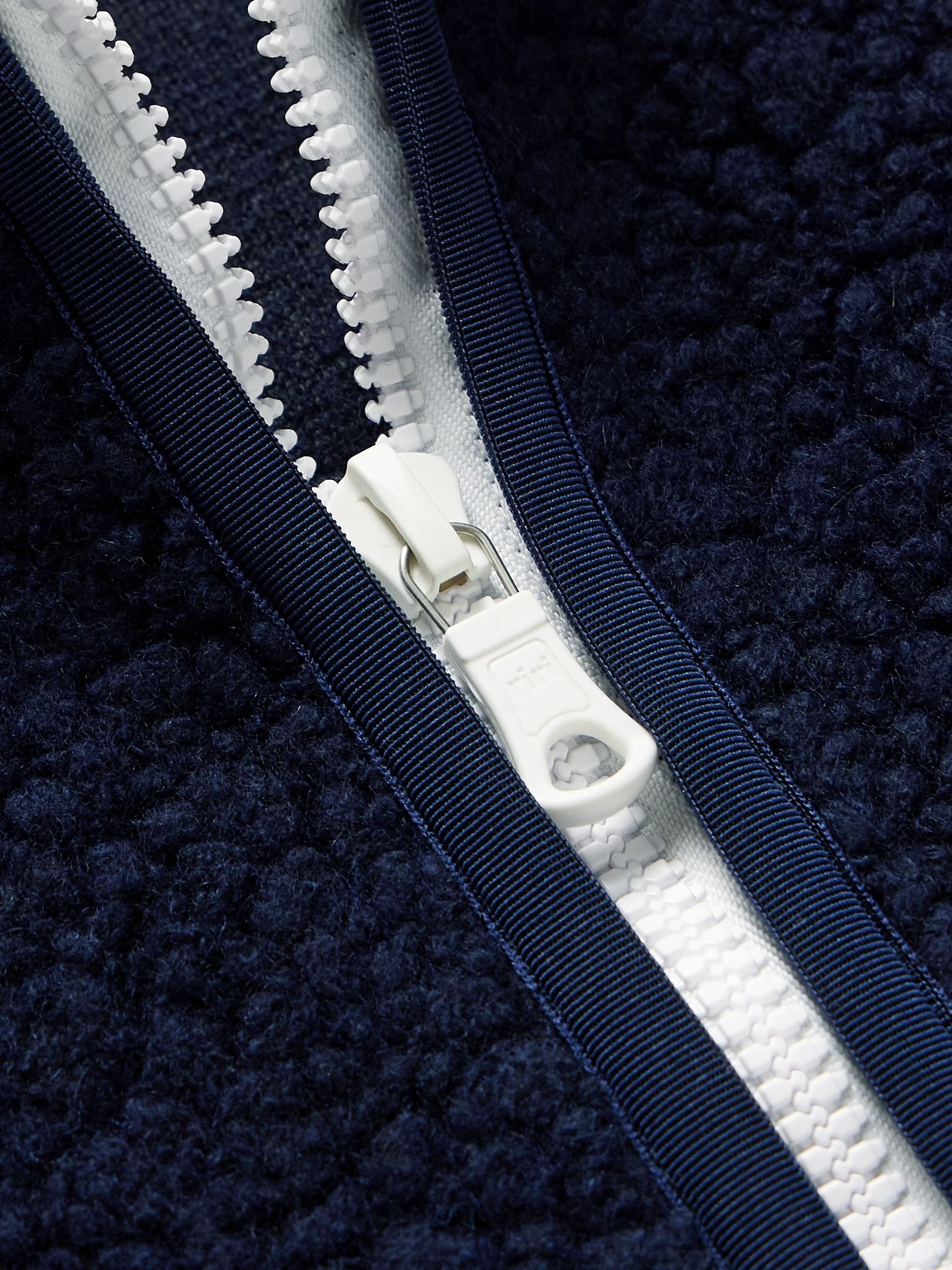 Logo-Embroidered Wool-Blend Fleece Gilet - 4