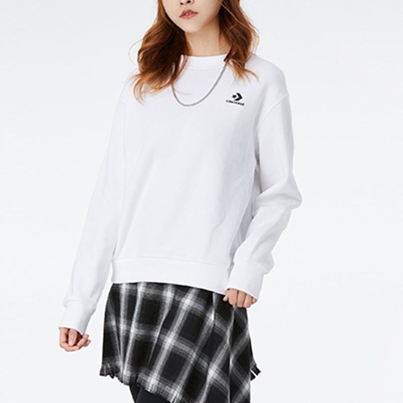 (WMNS) Converse Casual Sweatshirt'White' 10020870-A07 - 5
