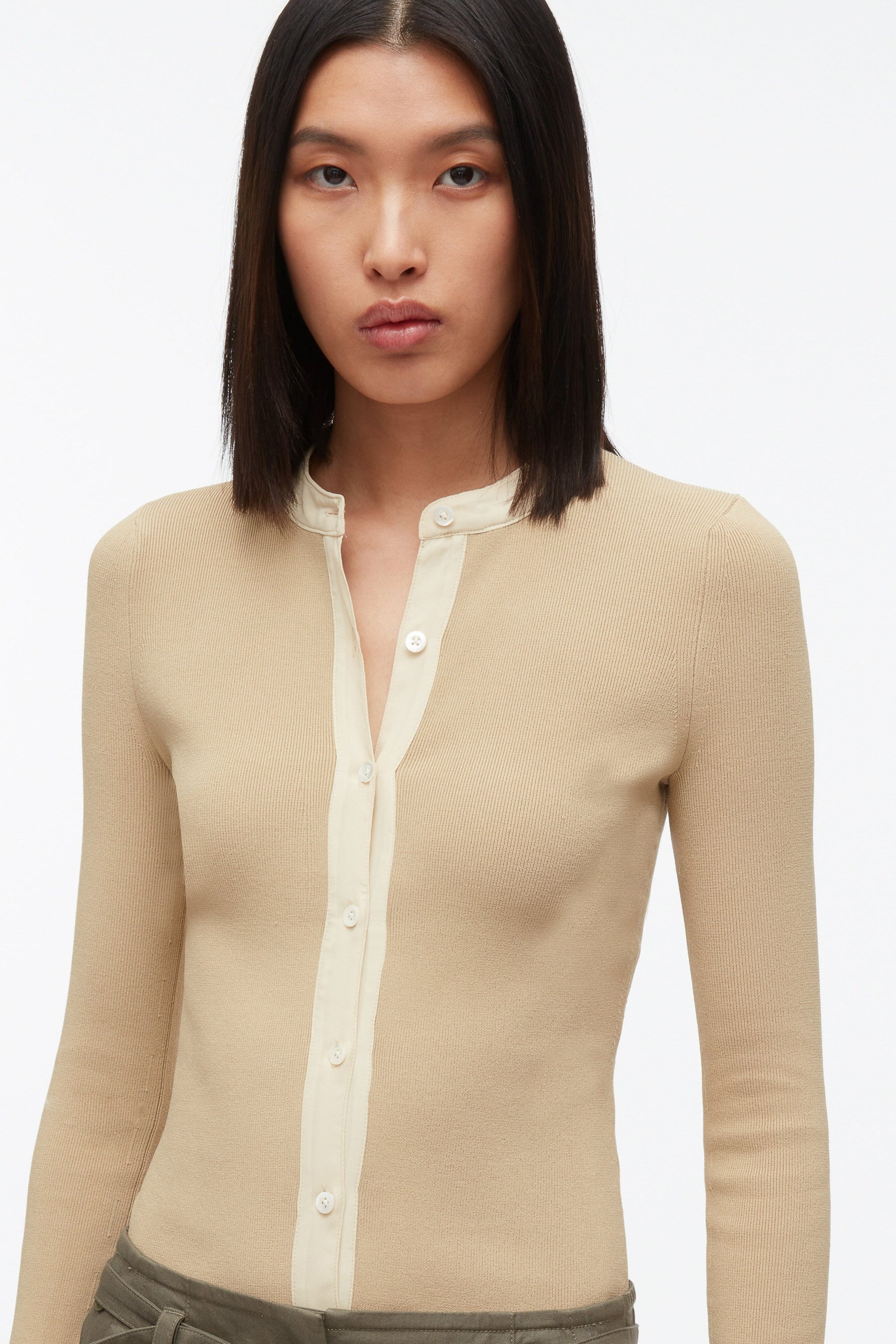 Compact Rib Crewneck Cardigan - 5
