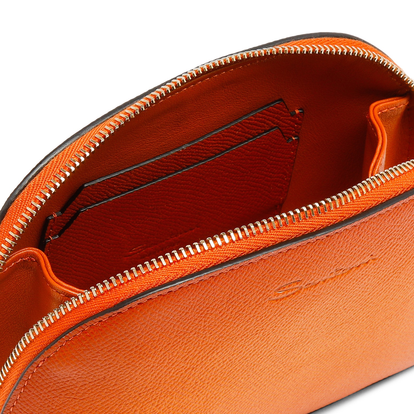 Orange Saffiano leather pouch - 2