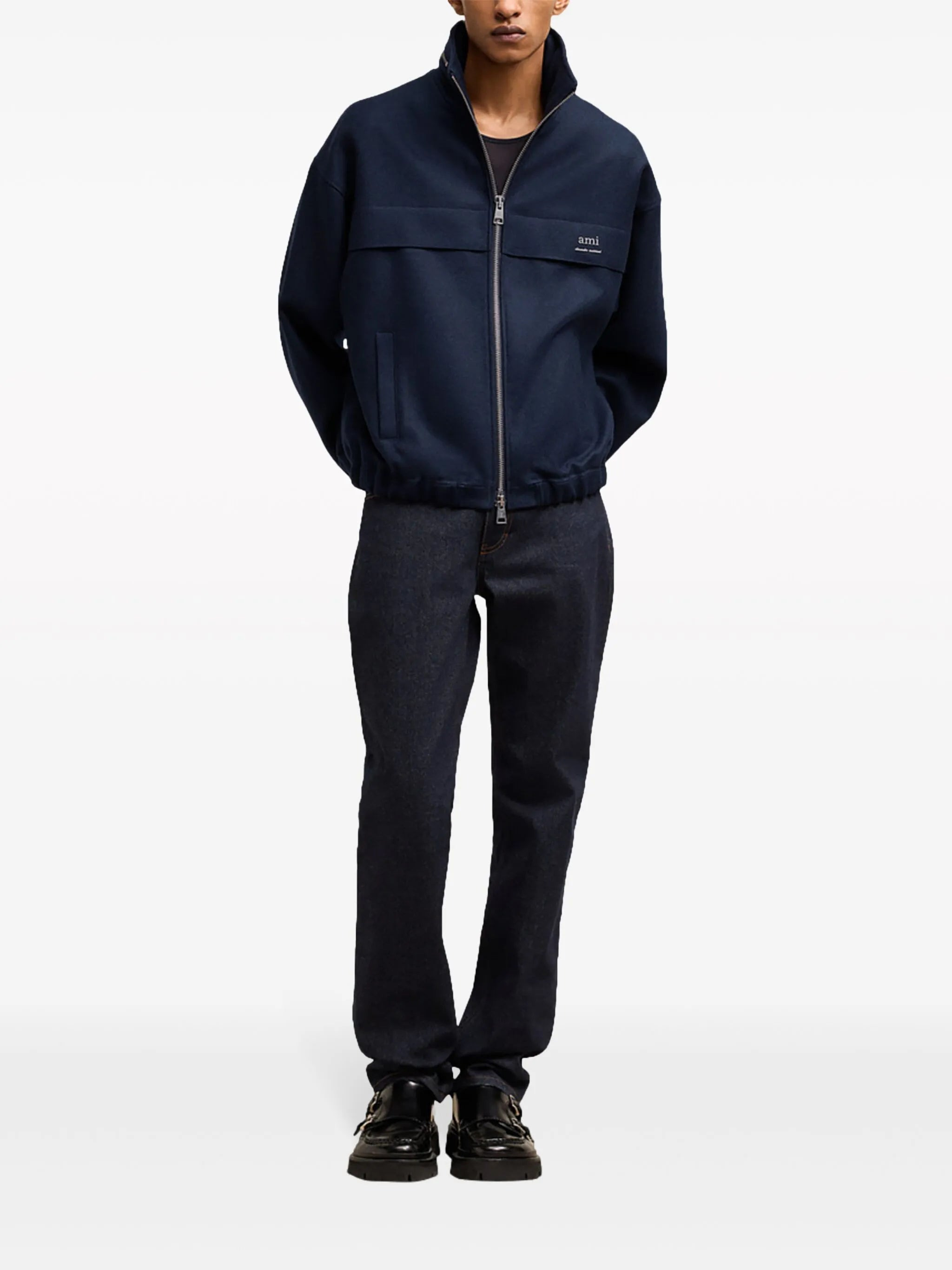 Ami Paris Virgin Wool Hooded Jacket - 5