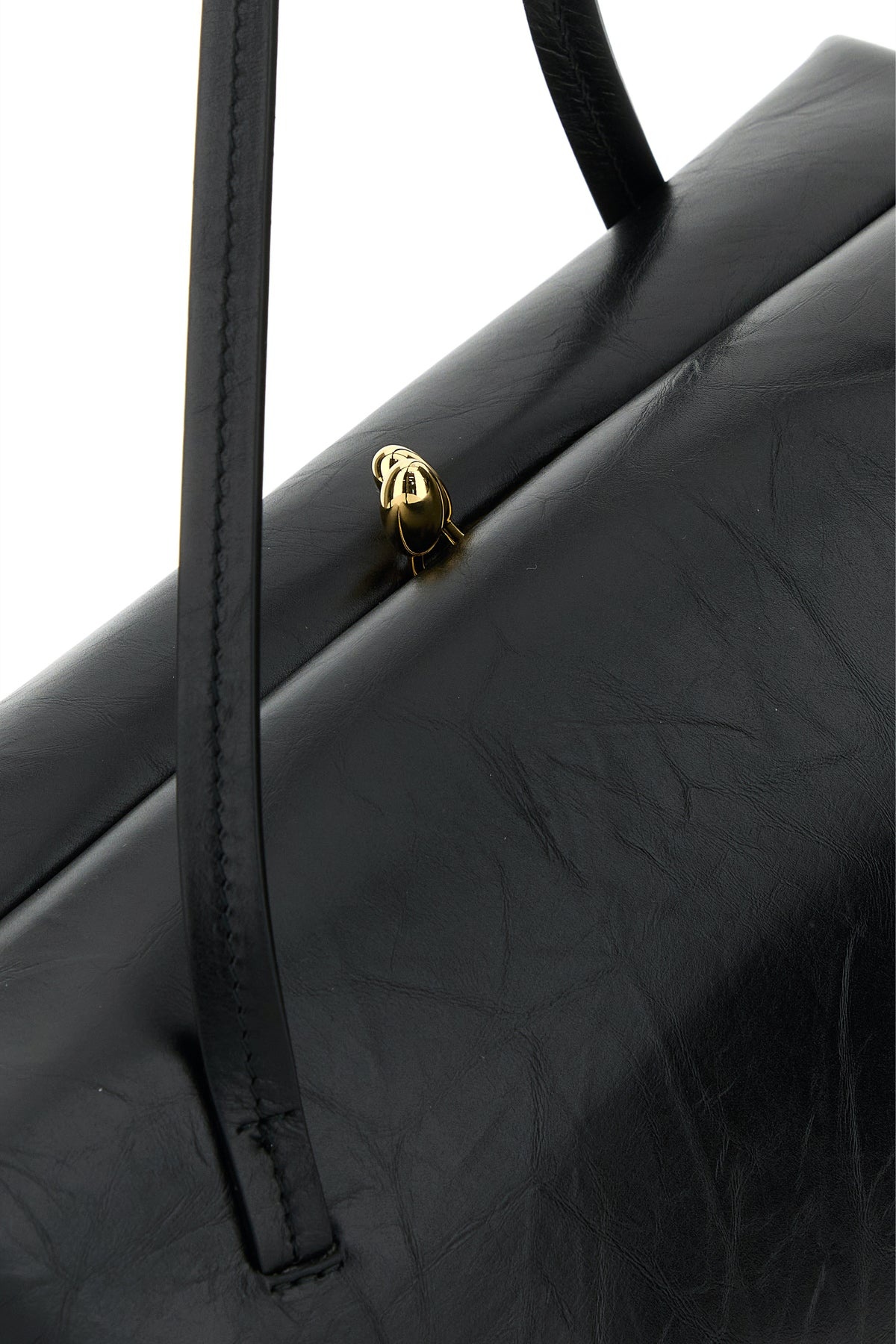 Black leather medium Goji Pillow shoulder bag - 4