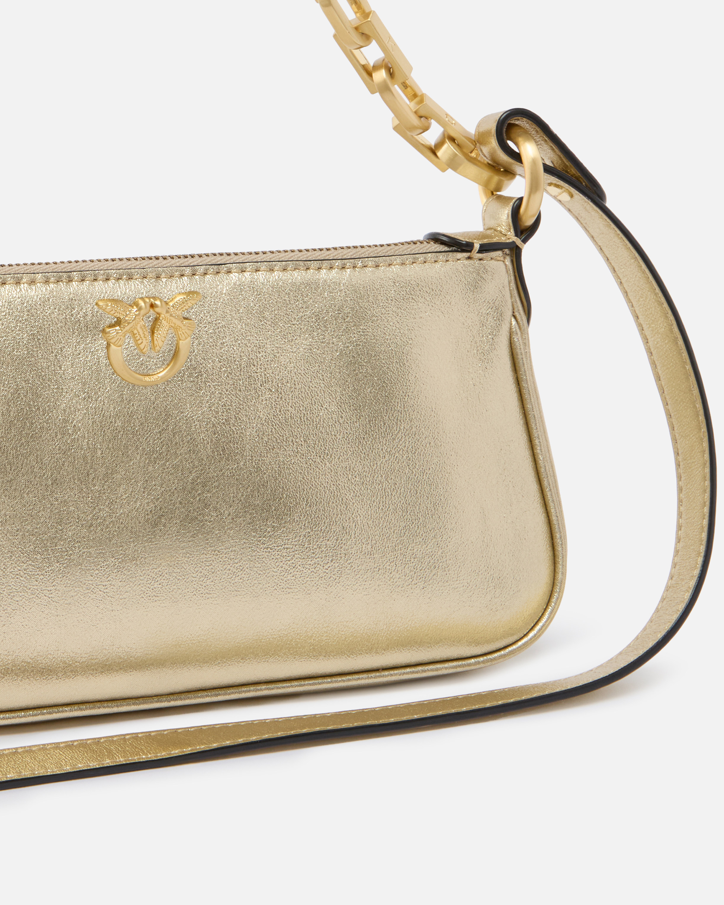 MINI HALF MOON BAGUETTE HANDBAG IN LAMINATED SUEDE - 3