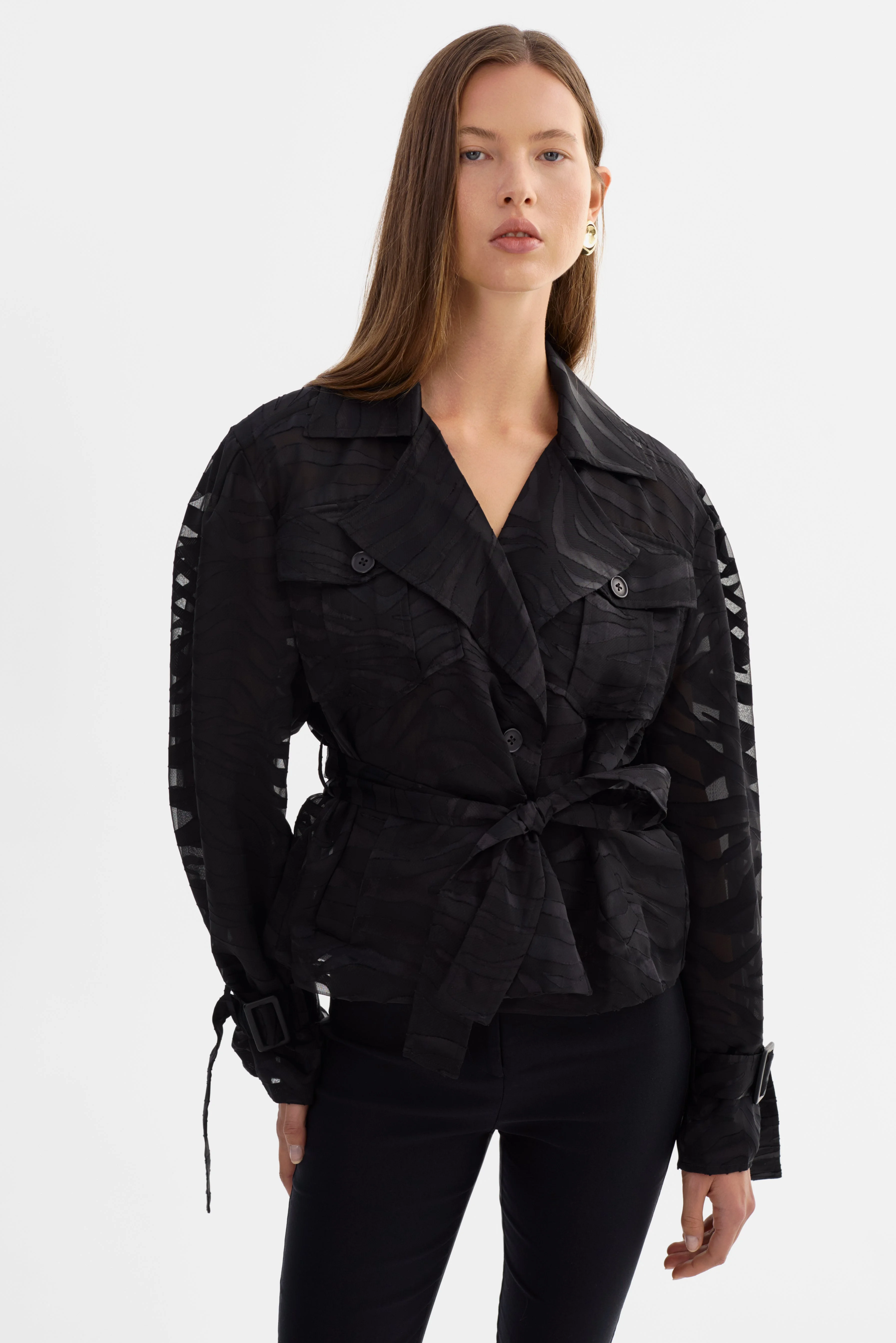MARKEESA | Sheer Zebra Trench - 1