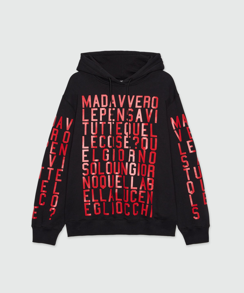 Caterina Frongia x MSGM Black Hoodie with Quotes 1