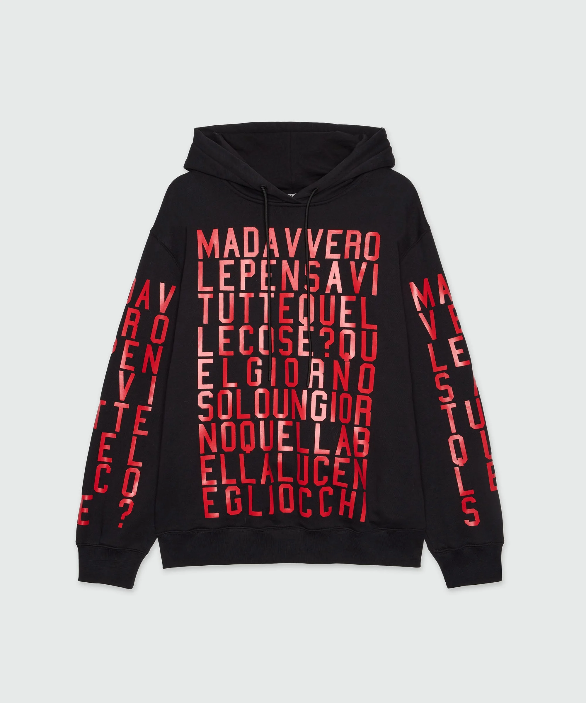 Caterina Frongia x MSGM Black Hoodie with Quotes - 1