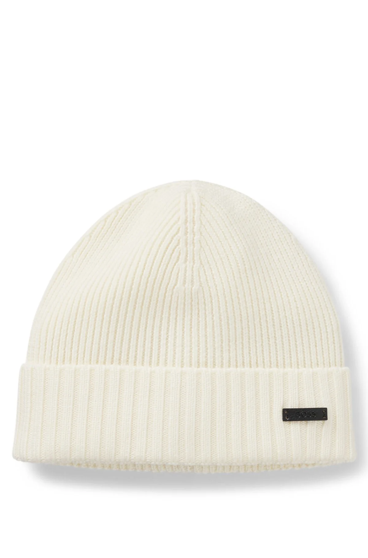 LOGO-PLAQUE BEANIE HAT IN VIRGIN WOOL - 1