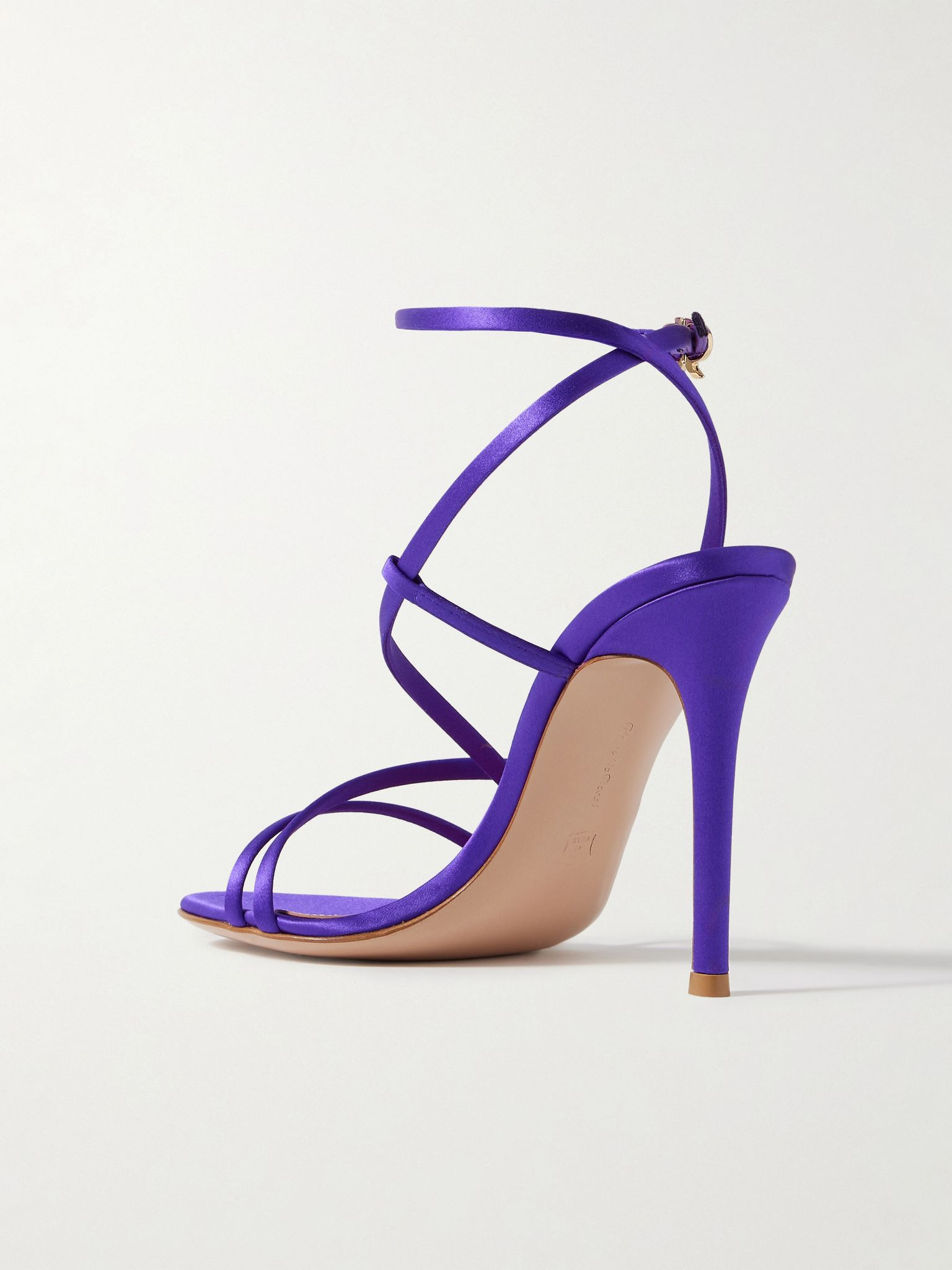 105 satin sandals Blue - 3