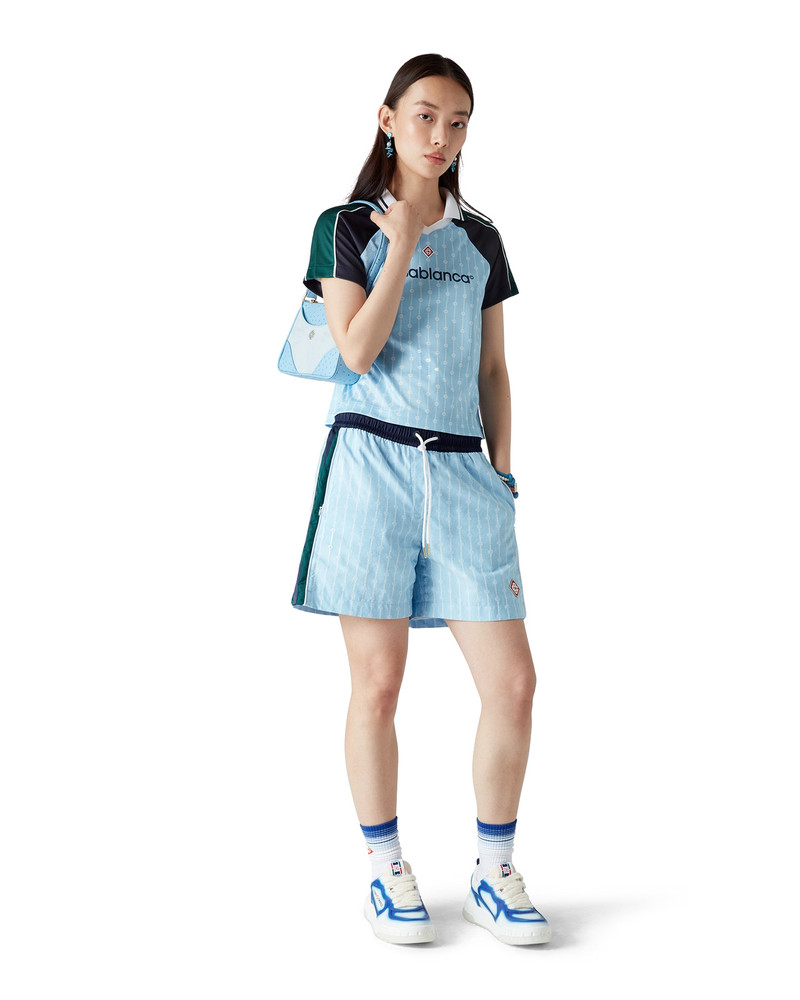 CASABLANCA Pinstripe Laurel Track Shorts | Casablanca Paris outlook