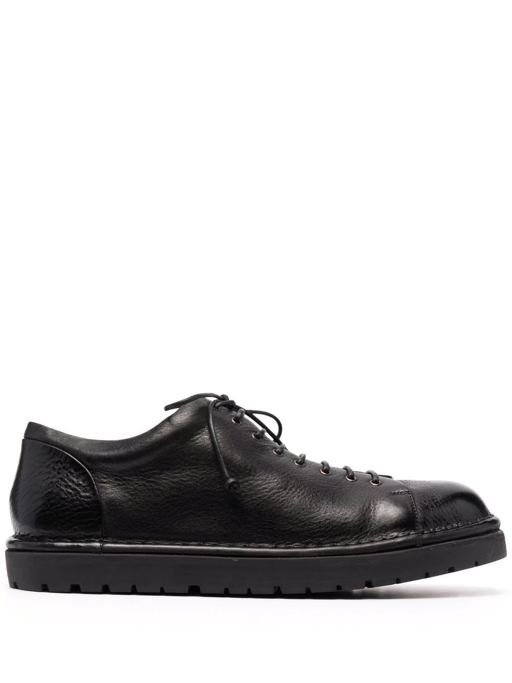 round-toe leather derby shoes - 1