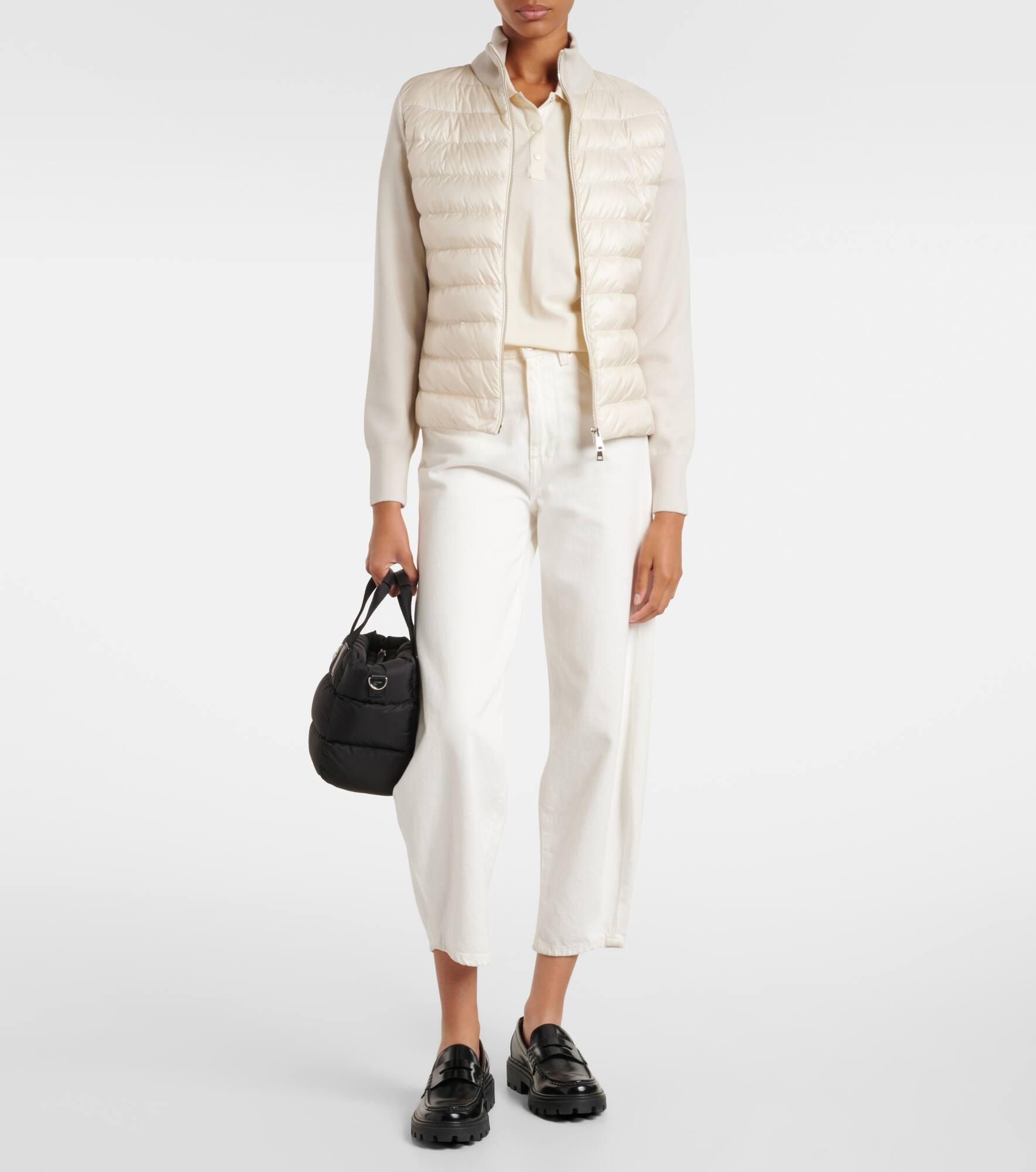Down-paneled virgin wool cardigan - 2