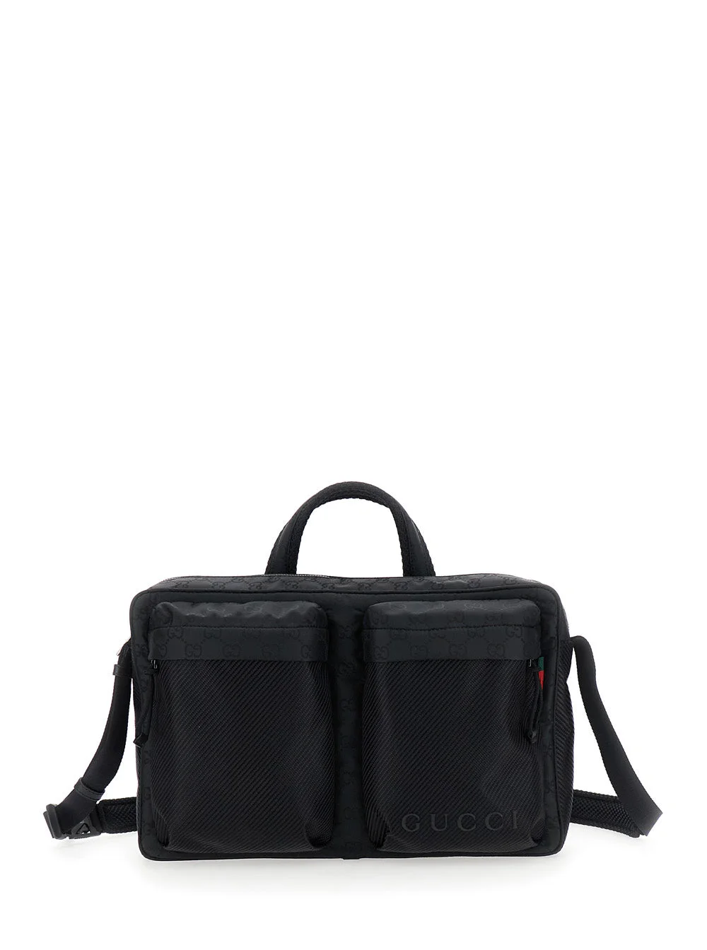 Gucci Men Black Suitcase With Tone-On-Tone Gg All-Over Motif In Tech Fabric Man - 1