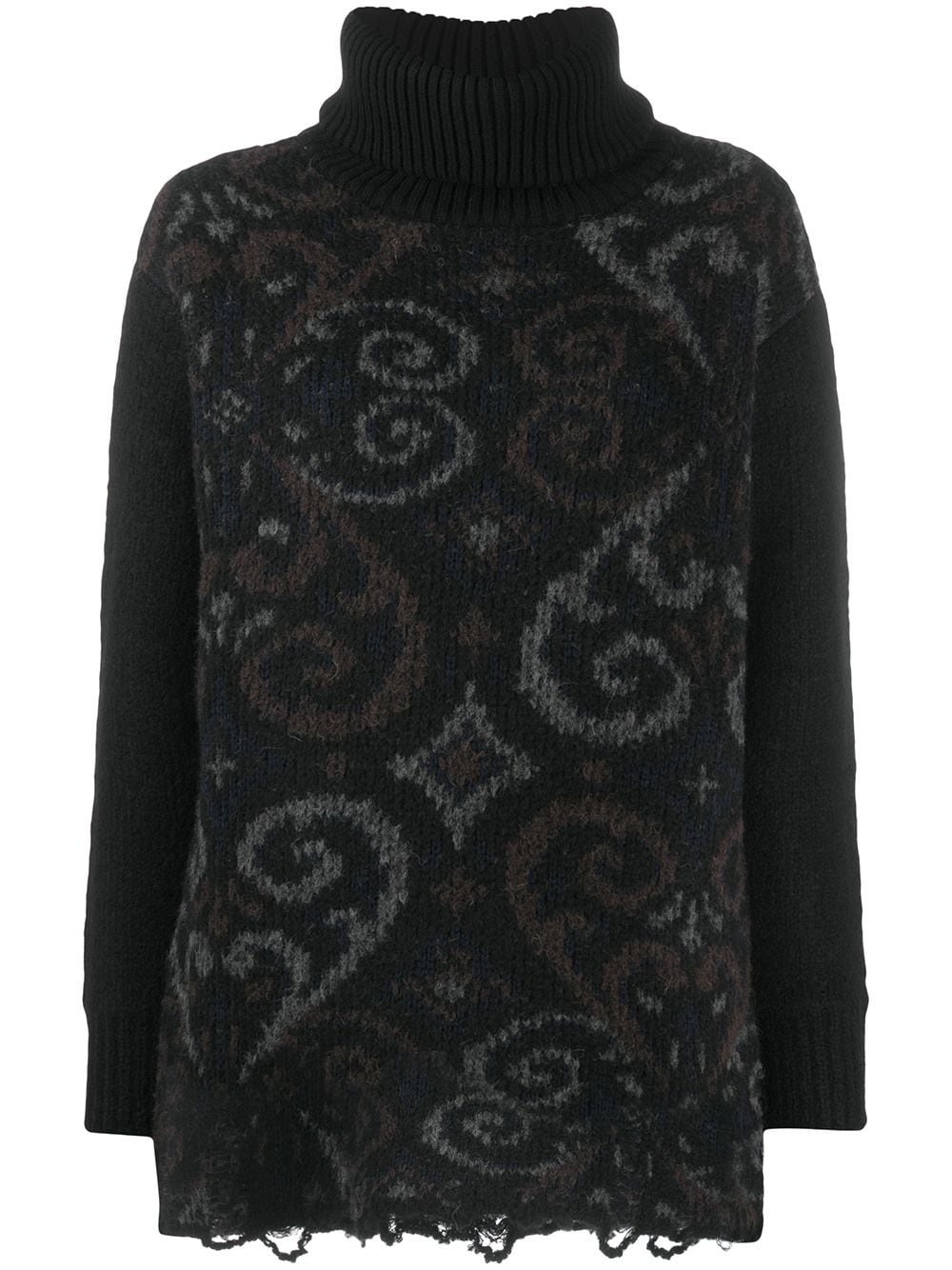 intarsia-pattern roll-neck jumper - 1