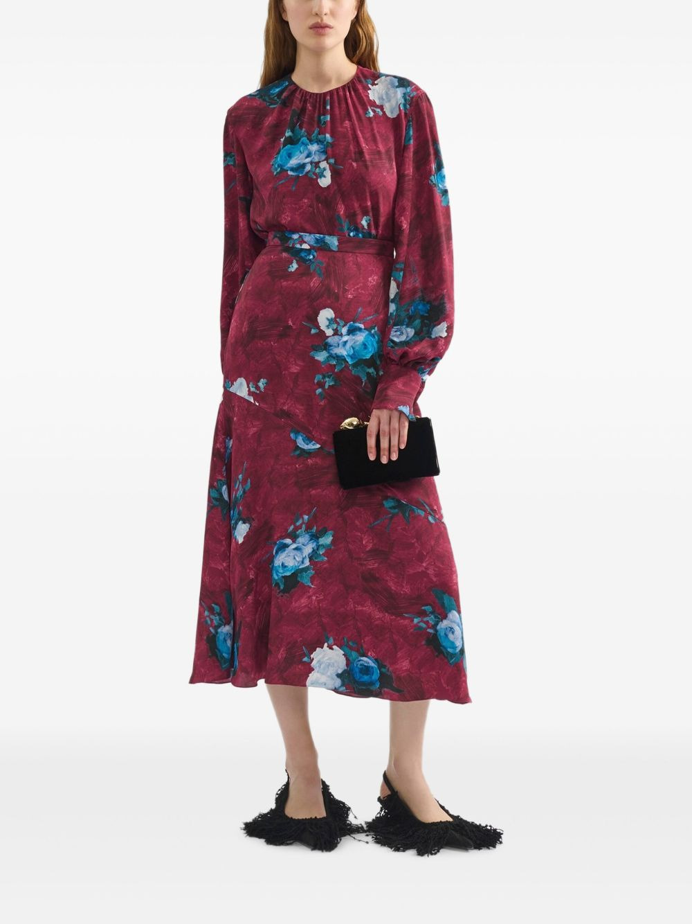 floral-print midi skirt - 2