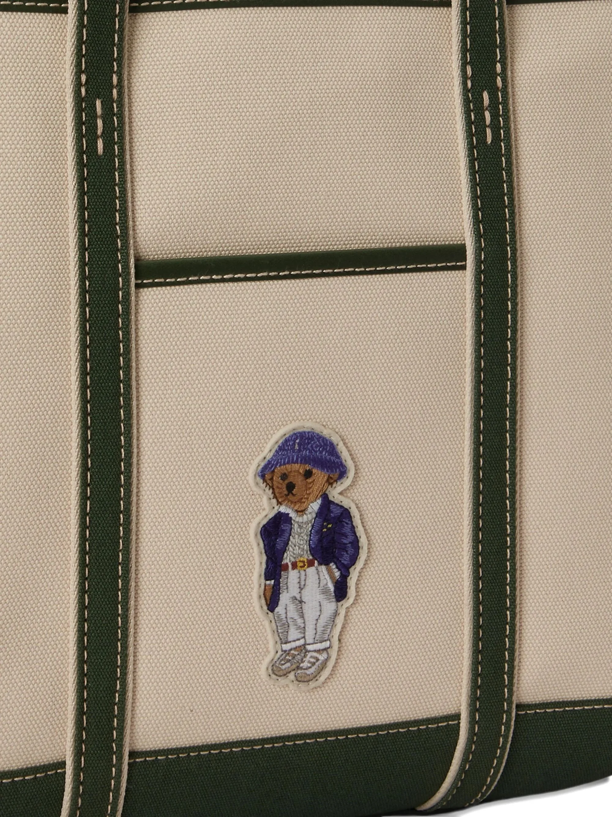 Small Canvas Polo Bear Shopper Tote - 1