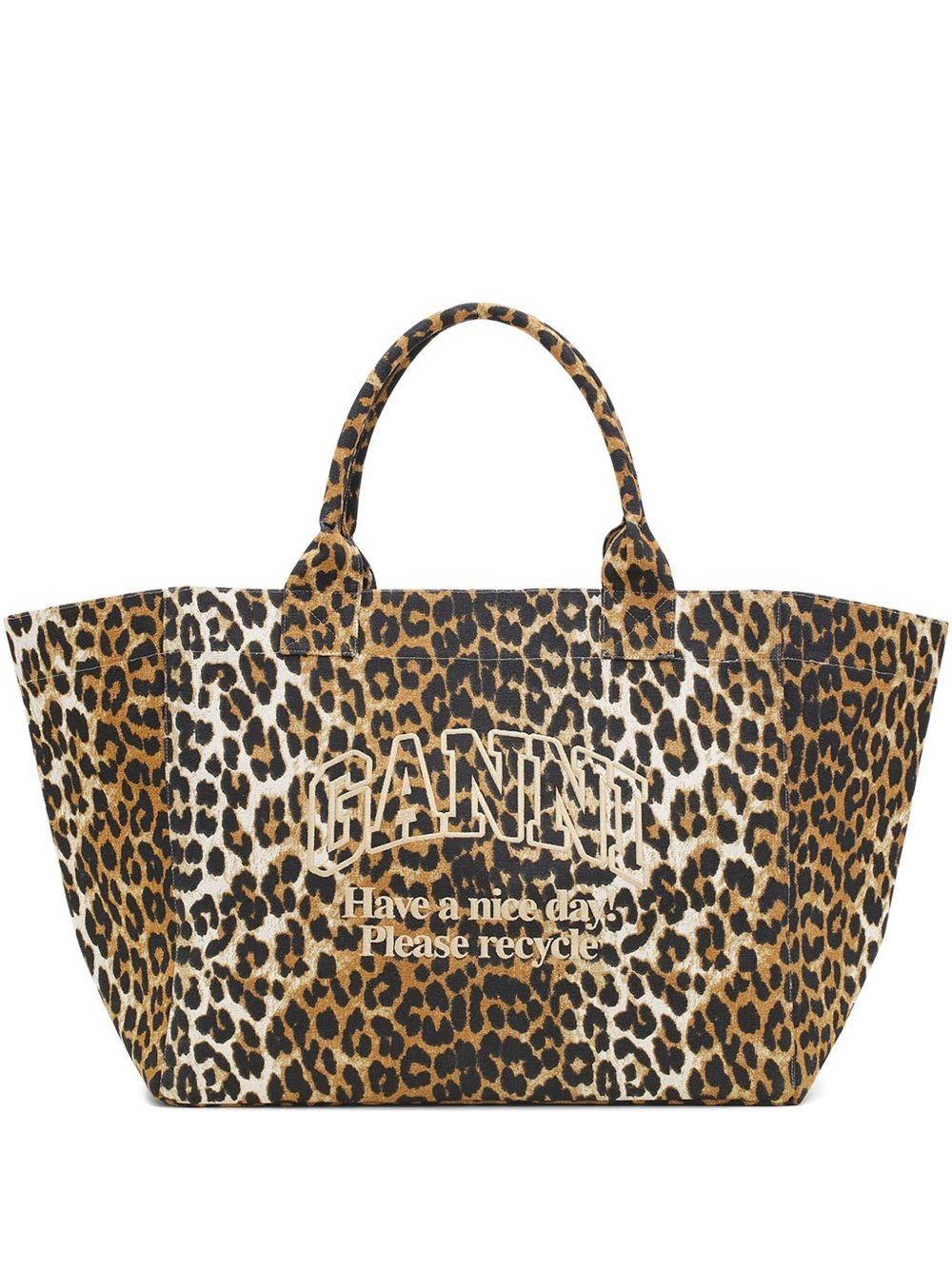 leopard-print tote bag - 2